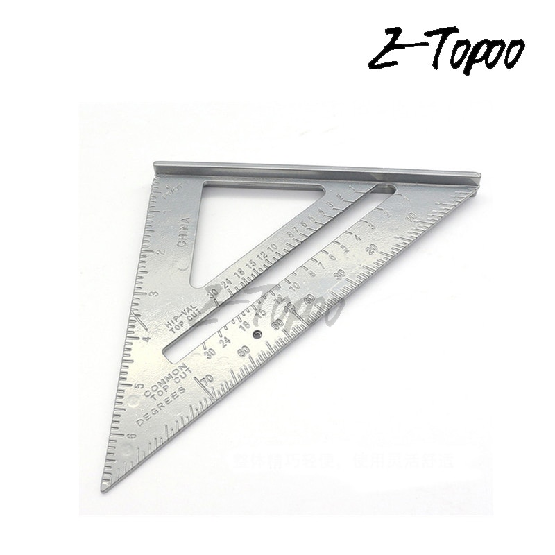7 Inch Aluminum Speed Square Triangle Angle Protractor Measuring Tool Speed Try Square Carpenter's Measuring ruler Layout Tool