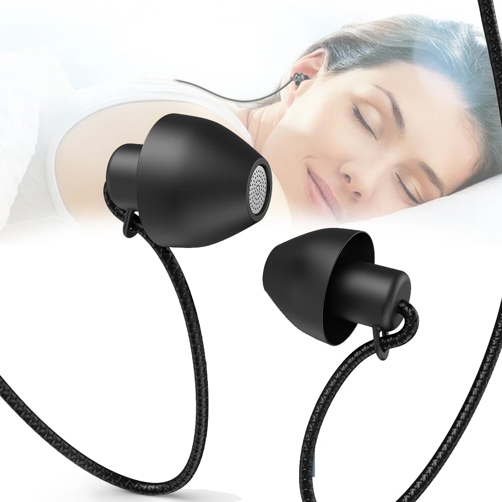 Ultra Soft Sleeping Earbuds Headphones Silicone Earplugs Noise Cancelling Wired Earphones with Mic For ASMR Insomnia Air Travel