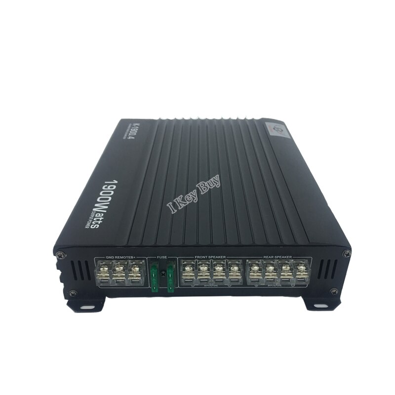 12V Car Audio Amplifier Class AB Style Subwoofer High-Power 1900W 4-Ch 4-Way High Cars Modification Aluminum Alloy