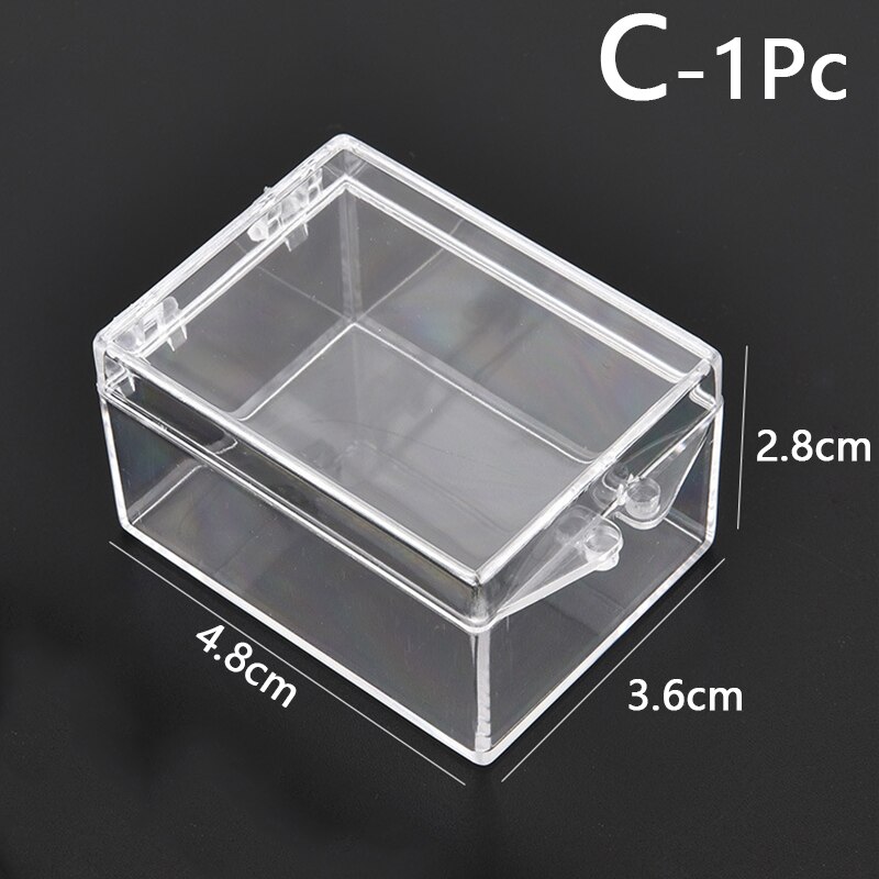 9 Sizes Transparent Small Square Clear Plastic Storage Boxes For Mini Jewelry/Beads/Crafts Case Container Display Packaging Box: C