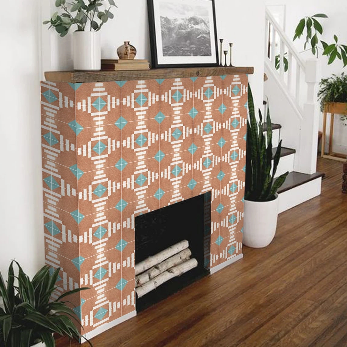 Terrazzo Orange PVC Backsplash Bathroom Decor Self Adhesive Tile Stickers Kitchen Wall Paper Waterproof Peel &amp; Stick 10pcs