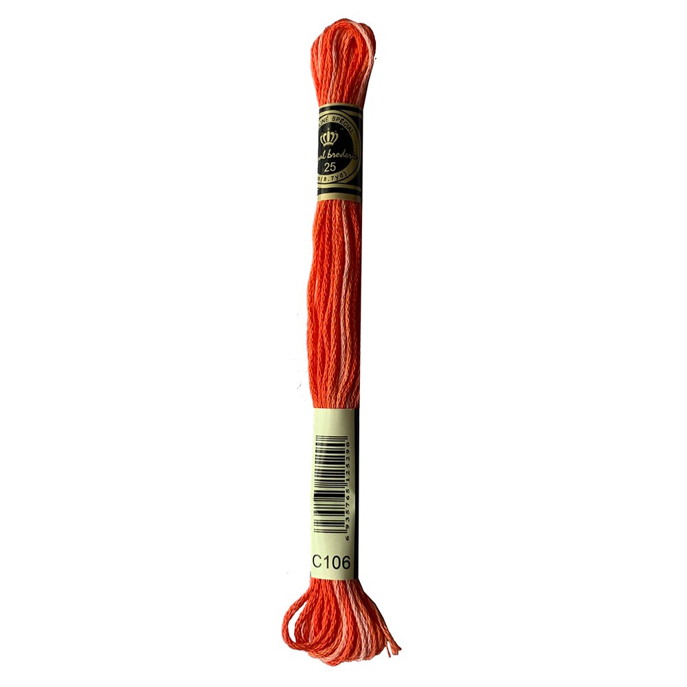 Rainbow Cotton Variegated Embroidery Floss Pack Color Variation Six-strand Cross Stitch Threads Multi-Color Blend Threads: 12 Skein C106