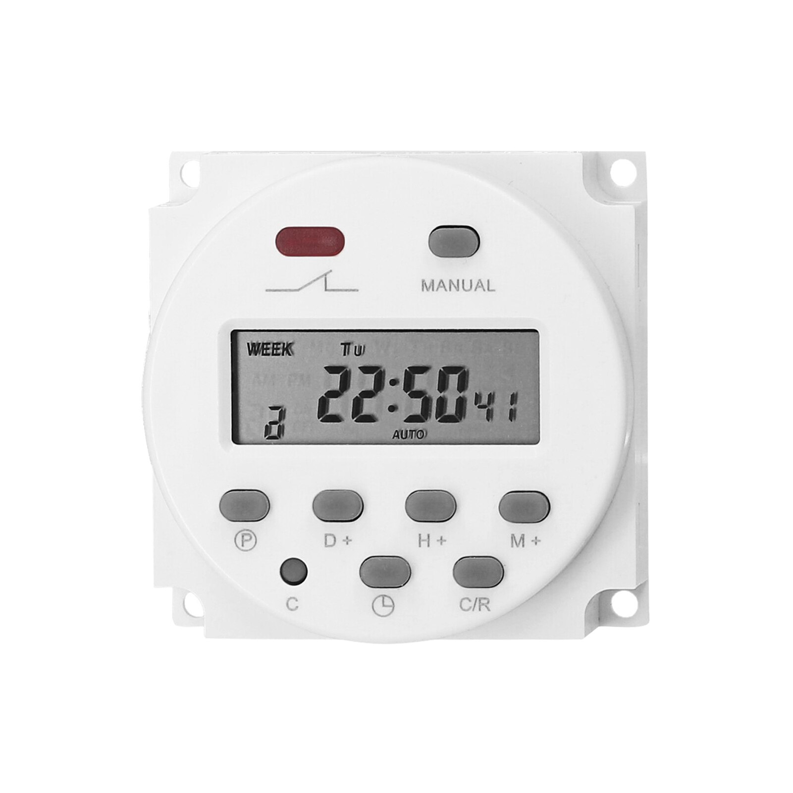 KKmoon CN101A Digital Timer Switch Weekly Programmable Panel Mounted Electrical Timer 16 Independent ON/ OFF Program