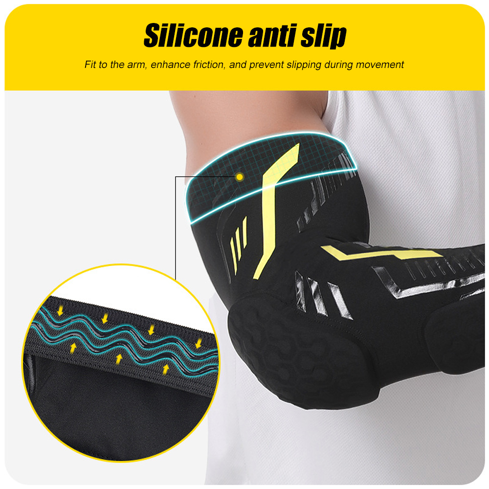 1 Pcs Sports Elbow Pads, Basketball Shooter Sleeves Arm Guard, Collision Avoidance Padded Elbow for Volleyball Football Baseball