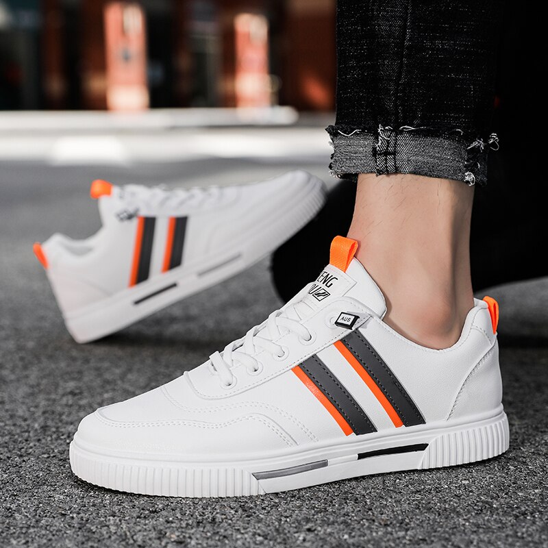 Hiver hommes chaussures Chaussures de Marche chaussures de plein air pour hommes blanc Toile chaussures hommes chaussures Plates menWarm cuir chaussures décontractées 40