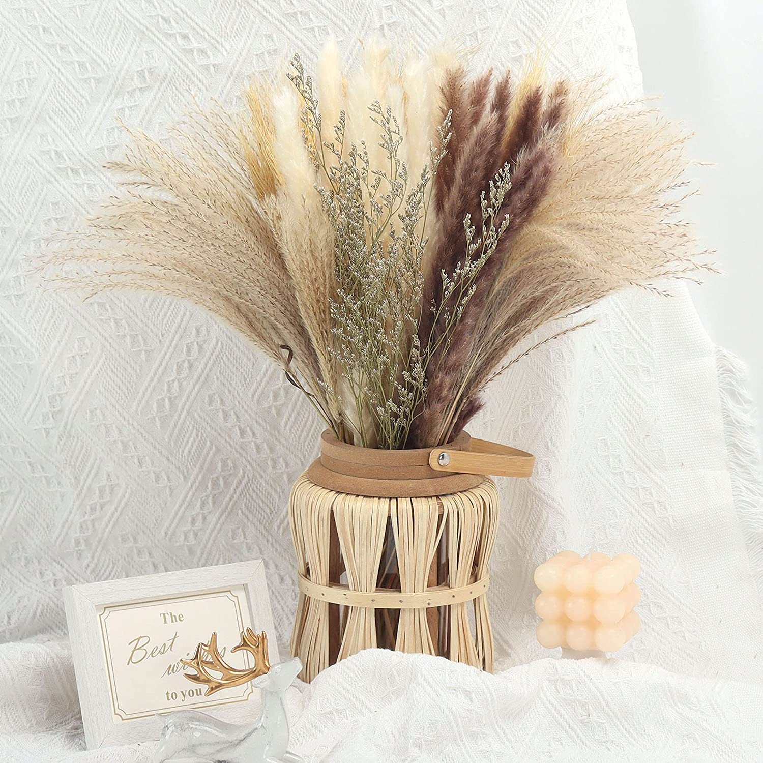 10Pcs Dry Dried Small Pampas Grass Flowers Pantas Artificiales Para Decoracion Real Plants Home Decor Wedding Decoration