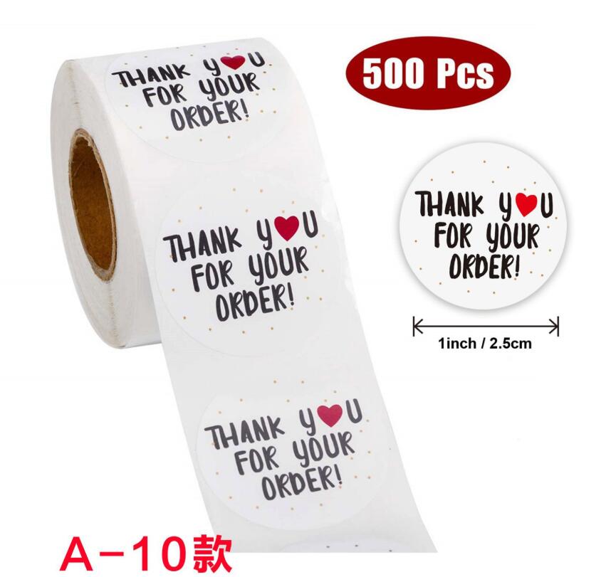 500 stickers voor het afsluiten, bedankt voor je liefde, plakboekdagboekstickers, stickers voor verjaardagsfeestdecoratie: J
