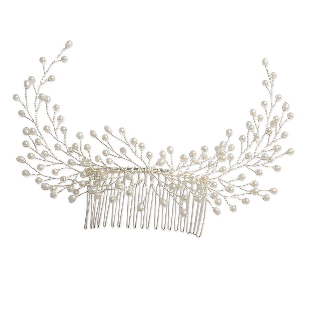 Peineta DE BODA ZMHP182, diadema de perlas para el cabello, accesorios para el cabello de novia, tocados de cumpleaños, joyería para el pelo de novia, pasador de pelo: Default Title