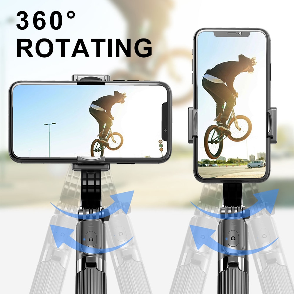 Téléphone portable stabilisé selfie bâton Anti-secousse poche cardan vidéo stabilisateur de tir Gyroscope L08 trépied selfie bâton