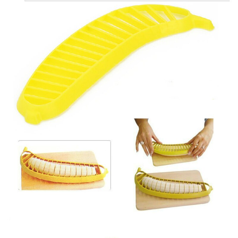 Banana Slicer Chopper Cutter Plastic Banana Salad Make Tool Fruit Salad Sausage Cereal Cutter Plastic Banana Cutter