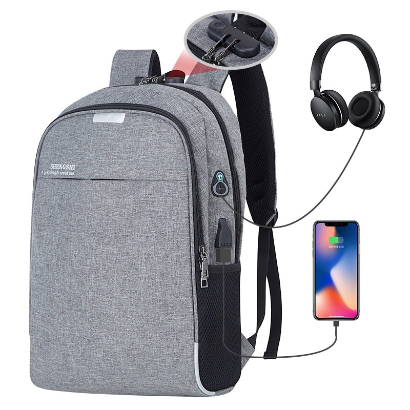Anti-diefstal Mannen Rugzakken Schooltassen voor Tieners Jongens Grote Capaciteit 15.6 Inch Laptop Rugzak USB Opladen Travel Mannen tassen