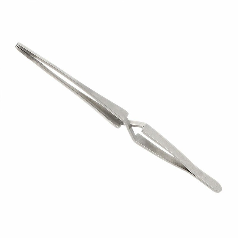 Pinzas rectas y curvadas de acero inoxidable con cierre cruzado, herramientas manuales de mantenimiento para moldear uñas acrílicas, acción inversa, 1 ud.