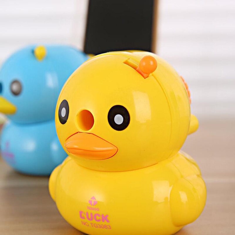 Sacapuntas de lápiz para estudiantes de goma, bonita forma de pato, papelería para estudiantes, compra 2 uds enviar , 3083
