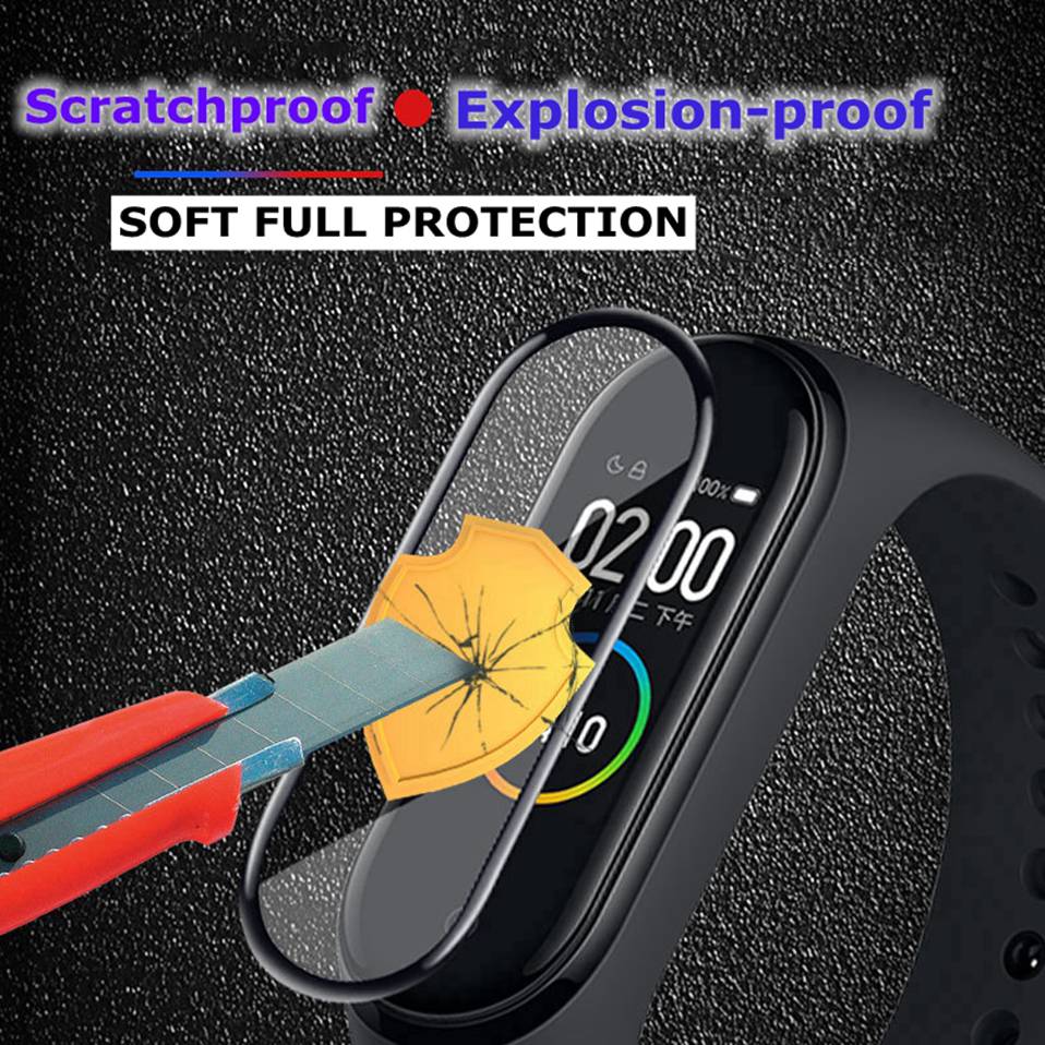 Funda 3D para reloj inteligente Xiaomi mi band 4, 5 y 6, Protector de pantalla de vidrio templado, Nano-recubierto, suave, accesorios Miband4/5/6