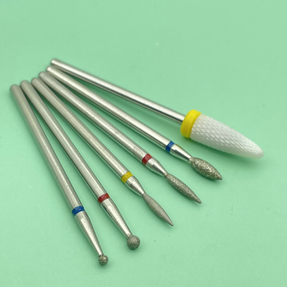 6 uds fresa para manicura diamante cerámica brocas para uñas fresas quitar juego de brocas para uñas Gel máquina herramientas eléctricas para manicura