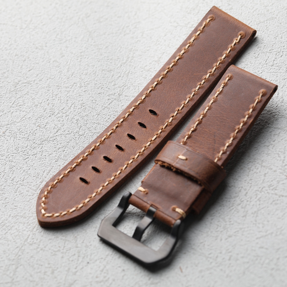 Handgefertigtes Oberschicht-Rindslederarmband 20 mm, 22 mm, 24 mm, 26 mm, grobe Herrenuhrenkette aus italienischem Leder, kompatibel mit mechanischem M