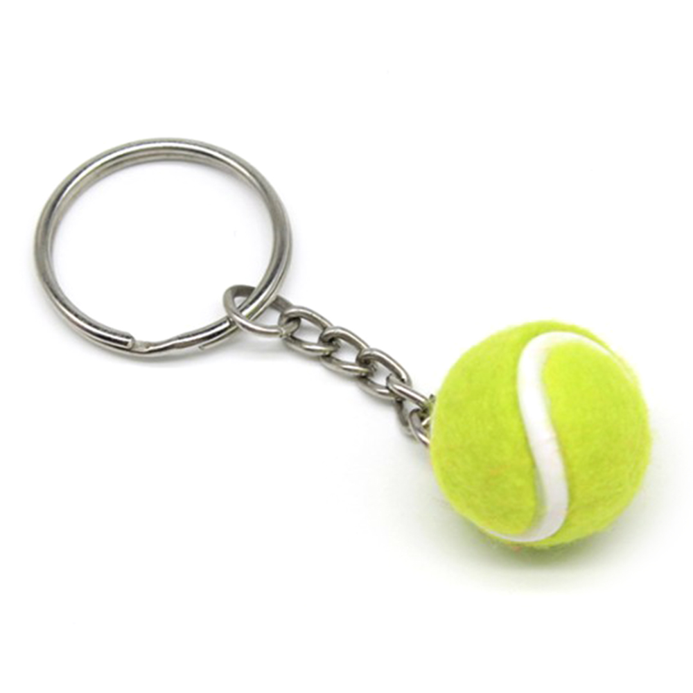 Mini tennisbold nøglering nøglering tennisracket nøglering - sød sport mini nøglering bil vedhæng nøglering sport nøglering