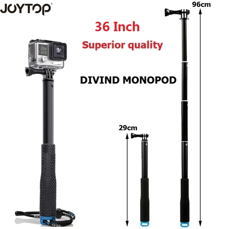 36 "gå pro selfie pinne handling kamera dykking utvidbart aluminium selfie monopod til gopro helt + sjcam til xiaomi  yi 4k