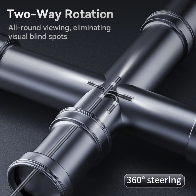 Endoscope vidéo industriel à tuyauterie rotative, avec caméra d'inspection d'articulation 360, pour Smartphone et voiture, 1080p