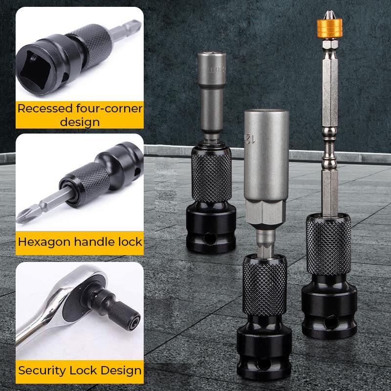 2sets Wrench Socket Adapter Spanner Set Socket Set Drive Converter Impact Tool 1/2 Inch Square To 1/4 Inch Hex Ratchet Socket