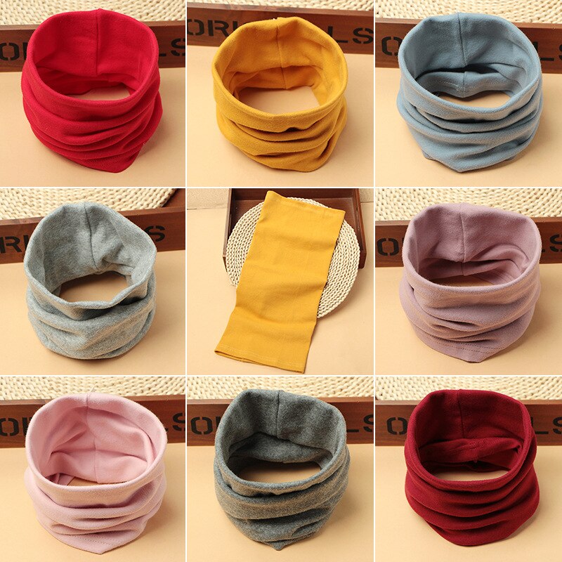 autumn and winter cotton children's collar warm and cold-proof collar solid color baby scarf for boys and girls A86