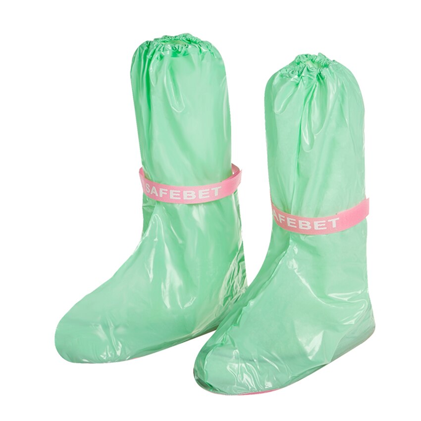Pvc vandtæt gennemsigtig regnskoovertræk justerbar rem beskyttelsesbeskytter til mænd kvinder high-top skridsikre regnstøvler