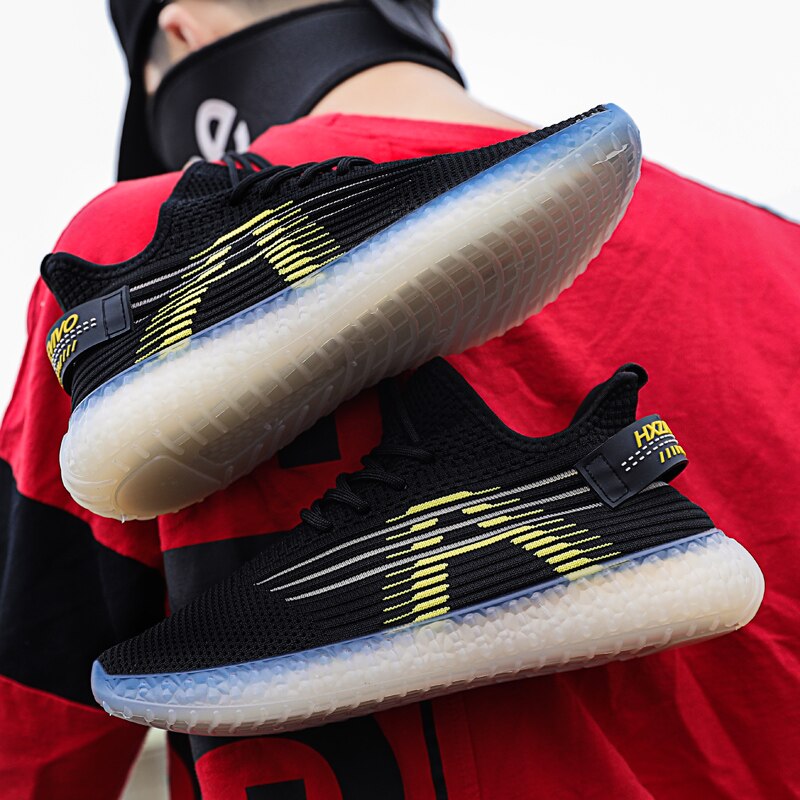 Zomerse stijl mesh ademend vliegende geweven herenschoenen kokosnoot gipskruid engel gelei onderkant eenvoudig