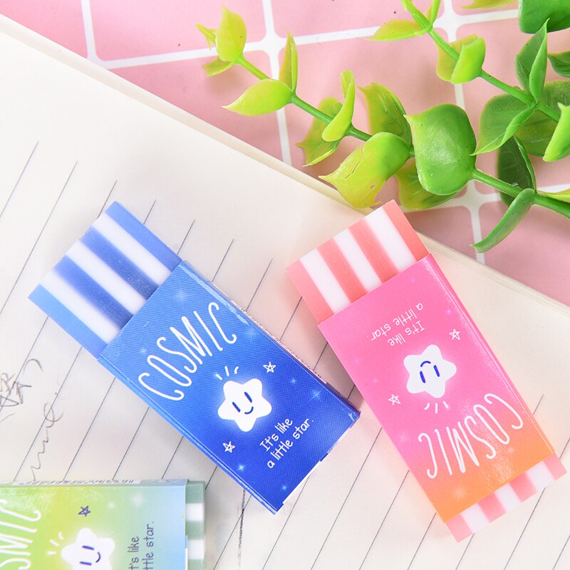 Star Jelly Stripe Korean Pencil Rubber Erasers Stationery School Student Eraser Supplies 2.5cn*6cm