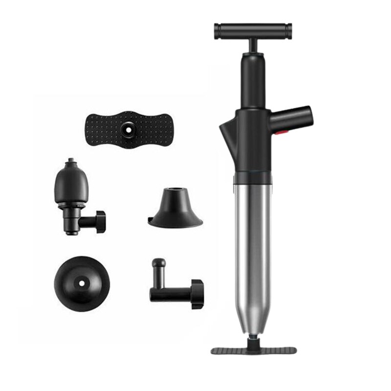 Toilet Plunger Drain Opener Professionele Pijp Plunger Voor Sink Hoge Druk Wassen Afvoer Nozzle Pijp Bagger Schoon Riool Baggeren: black