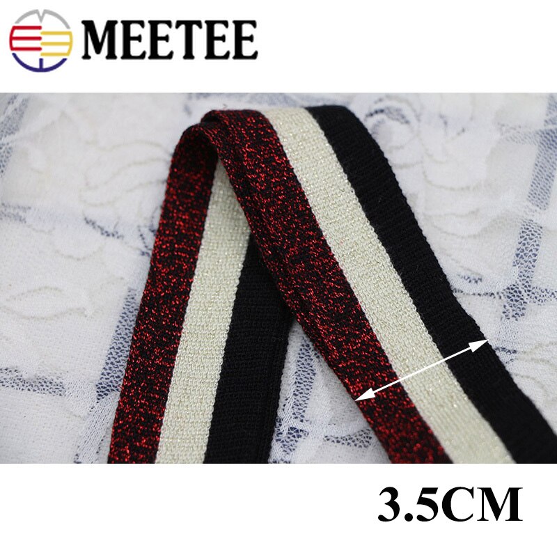 9yard 2.5/3/3.5cm Cotton Gold Silver Knitting Webbing Lace Trim Woven Ribbon DIY Handmade Sewing Clothing Waistband Deco AP564