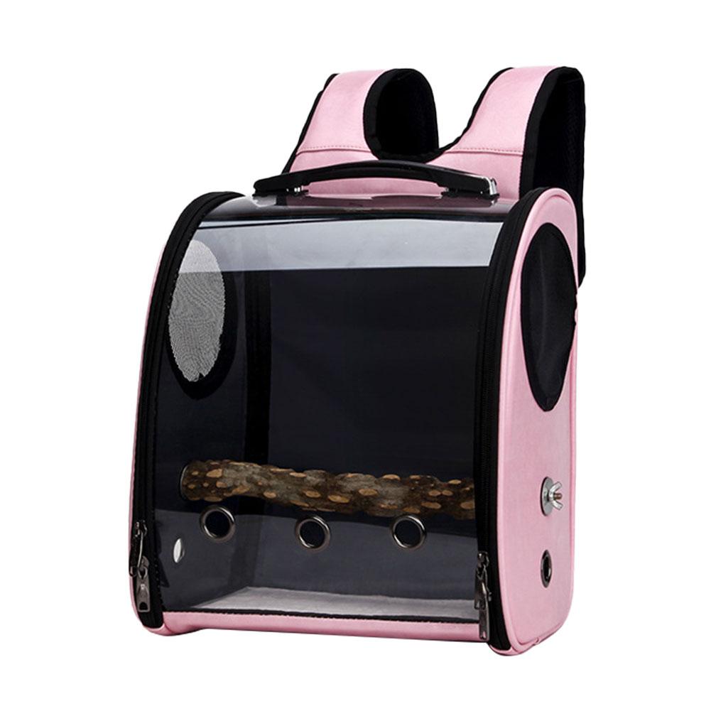Mochila transparente de transporte de mascotas para mochila de pájaro loro de doble apertura jaula de pájaro con cremallera portador de aves con agujeros de ventilación
