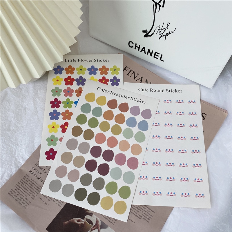 Ins Irregular Shape Flowers Clouds Seal Sticker DIY Labels Card Note Sealing Post It Notebook Stationery Diy Decorative Sticker