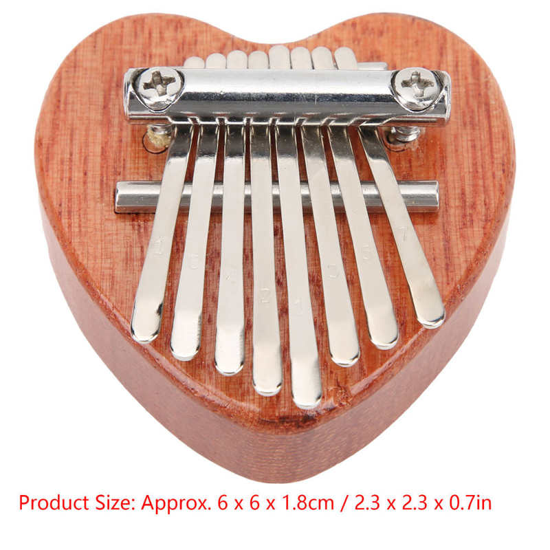 Mini Piano à doigts à 8 tons, Instrument de clavier, son Unique, Portable, couleur bois, avec lanière pour la musique