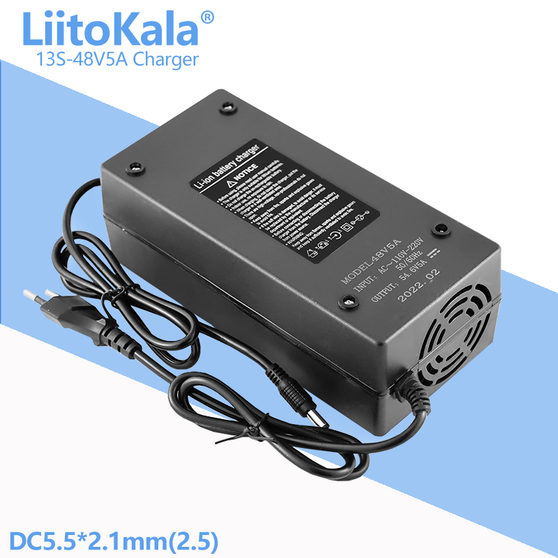 LiitoKala 48V 36V 13S 10S 2A 3A 5A Lithium-Ionen-Akku-Ladegerät Universal 42V 54,6V 5A AC DC Netzteiladapter