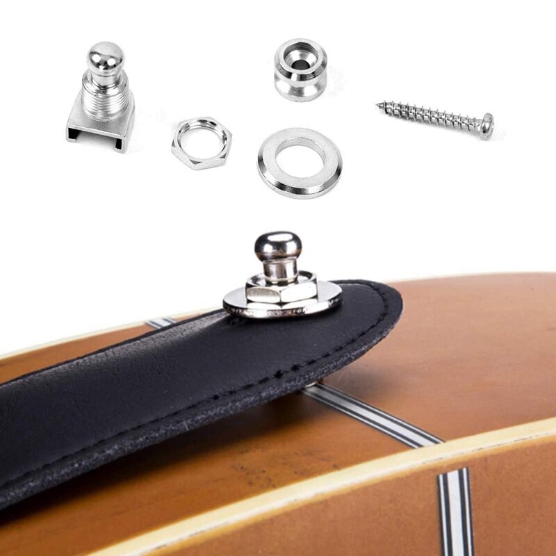 3 paar gitarrengurtverschlüsse, schnellverschlussknöpfe, gurthalterung für e-gitarre, akustikgitarre, bass