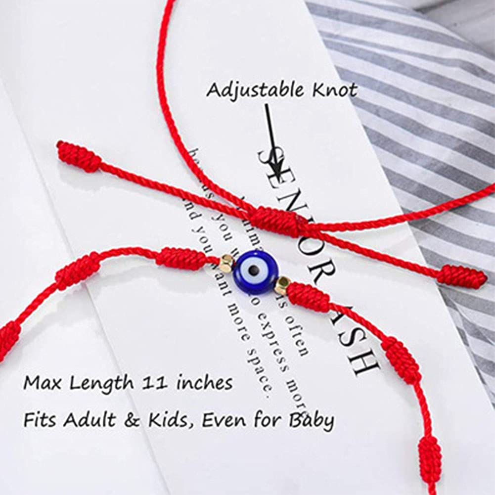 Rood Touw Constellation Armband 7 Knoop Boze Oog Geluk String Bescherming Zodiac Armband Link Charm Voor Vrouwen Meisjes