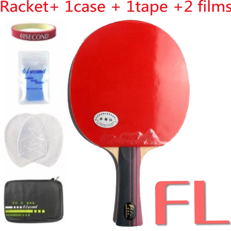 PALIO 3 STERNE Tischtennis Schläger mit CJ8000 Gummi Schwamm Schläger Tasche fallen Original PALIO 3-Stern Kohlenstoff Klingeln pong Schläger Paddel: FL mit FM Fall