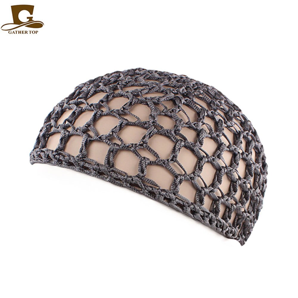 Chapeau de nuit pour femmes, bonnet de nuit, couleur unie, filet, , lot de 10 pièces: GRAY