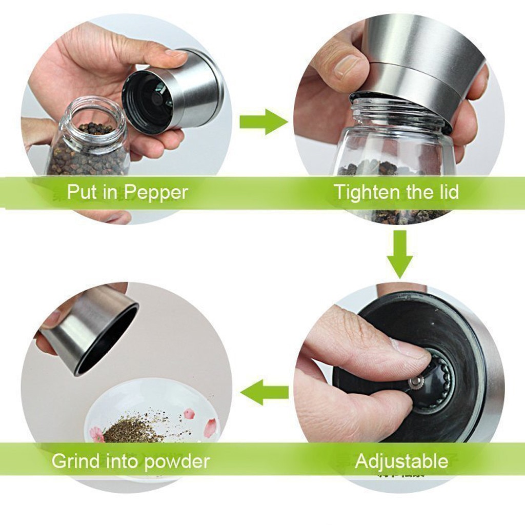 Grinder Pepper Mill Hourglass Shape Spice Grinder Shakers Kitchen Tools Cooking Herb & Spice Kitchen Salt And Pepper Tools #jsw