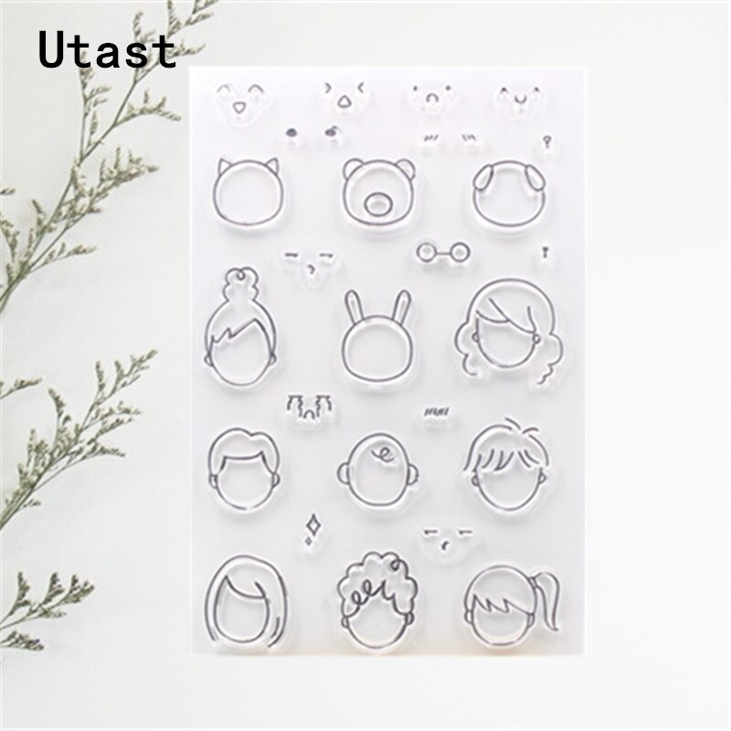 Facial Expression Face Clear Silicone Stamps /Transparent Rubber Stamp for DIY Scrapbooking /Photo Album Decorative Craft Making