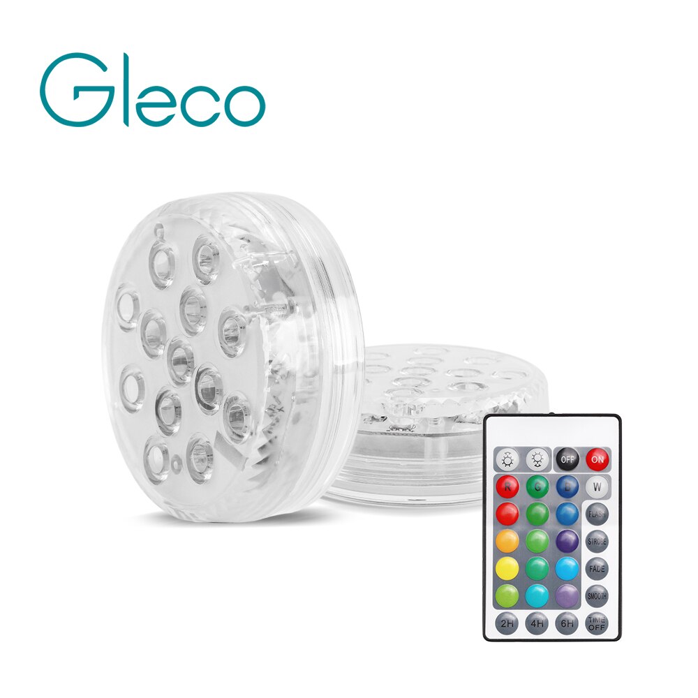 Submersible LED Lights IP68 Underwater Waterproof Battery Operated Remote Control Light For Vase Bowl Garden Party Decoration