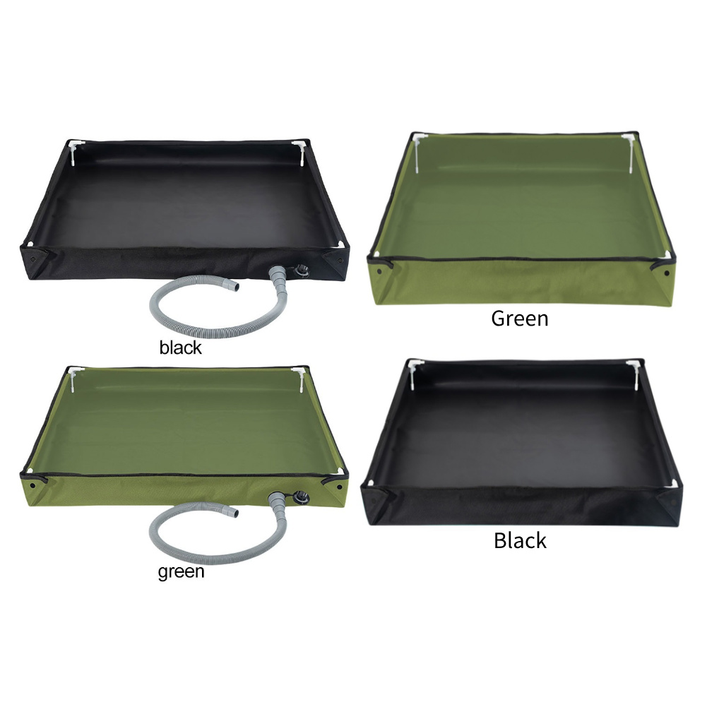 Bærbar campingbruserbund med afløbsslange campingbrusetelt gulvbund udendørs teltbruserbund til indendørs og udendørs brug