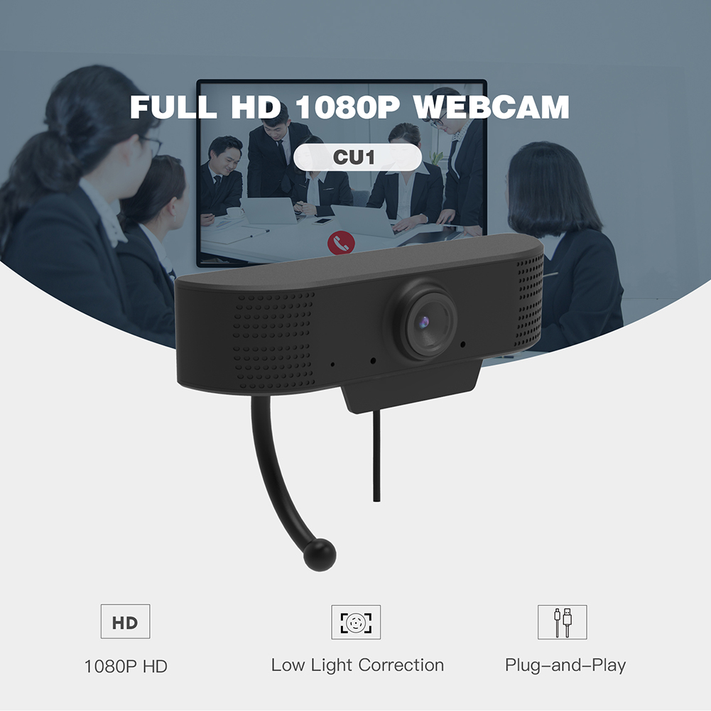 Computer HD 1080P Webcam USB 2.0 Video Webcam Camera Built-in Microphone Webcam for Remote Office Live Broadcast Online Courses