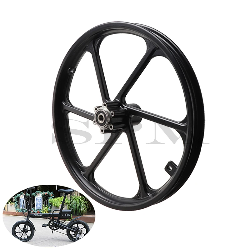 16 inch aluminium lichtmetalen wielnaaf 16 x 1.75 schijfrem voorvelg voor cms bike  f16 f16- plus elektrische fiets, scooter en vouwfiets.