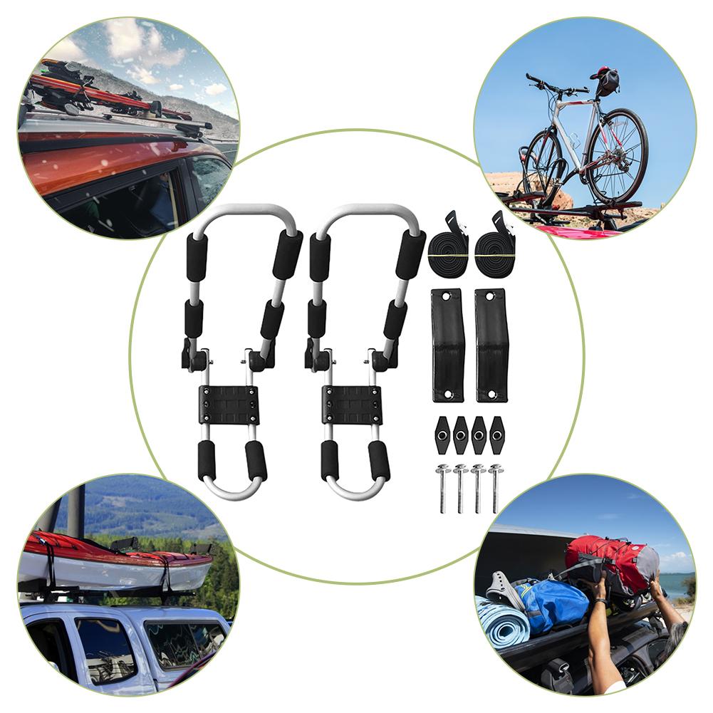 Kayak Rack Folding Canoe Boat Roof Top Mount Carrier J-Bar Rack HD Kayak Carrier Canoe Boat Surf Ski Roof Top Mounted On Car SUV