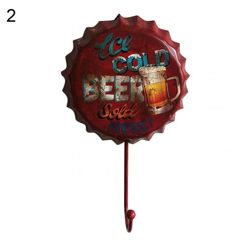 Creatieve Retro Metalen Bierfles Cap Teken Muur Haak Bar Pub Clue Decoratie