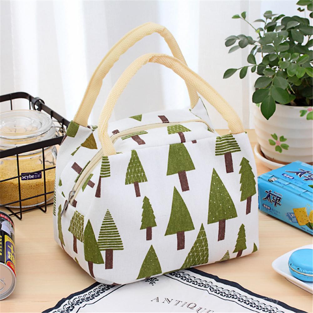 Lunchtas thermisch geïsoleerde tas katoenen linnen geïsoleerde thermische canvas draagbare lunchtas #bw: B