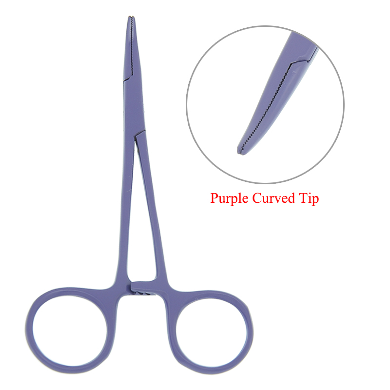 12.5cm Hand Tool Hemostatic Forceps Pet Hair Clamp Fishing Locking Pliers Epilation Tools Straight Curved Tip Pet Forceps D0001A: D0001A-15