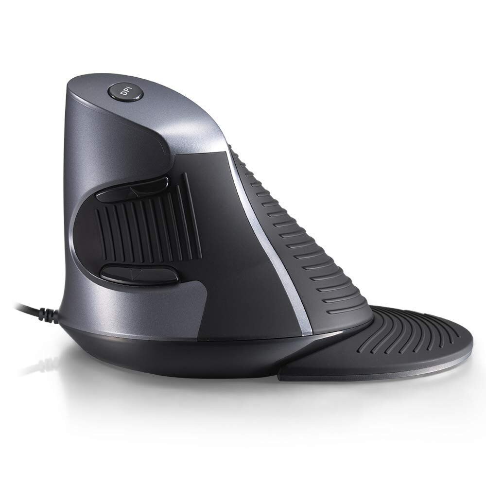 Delux M618 ergonómico Vertical inalámbrica/Alambre de ratón de Juegos de ordenador Mause de 1600 DPI USB 5D óptico jugador ratones para PC portátil: Wired Version