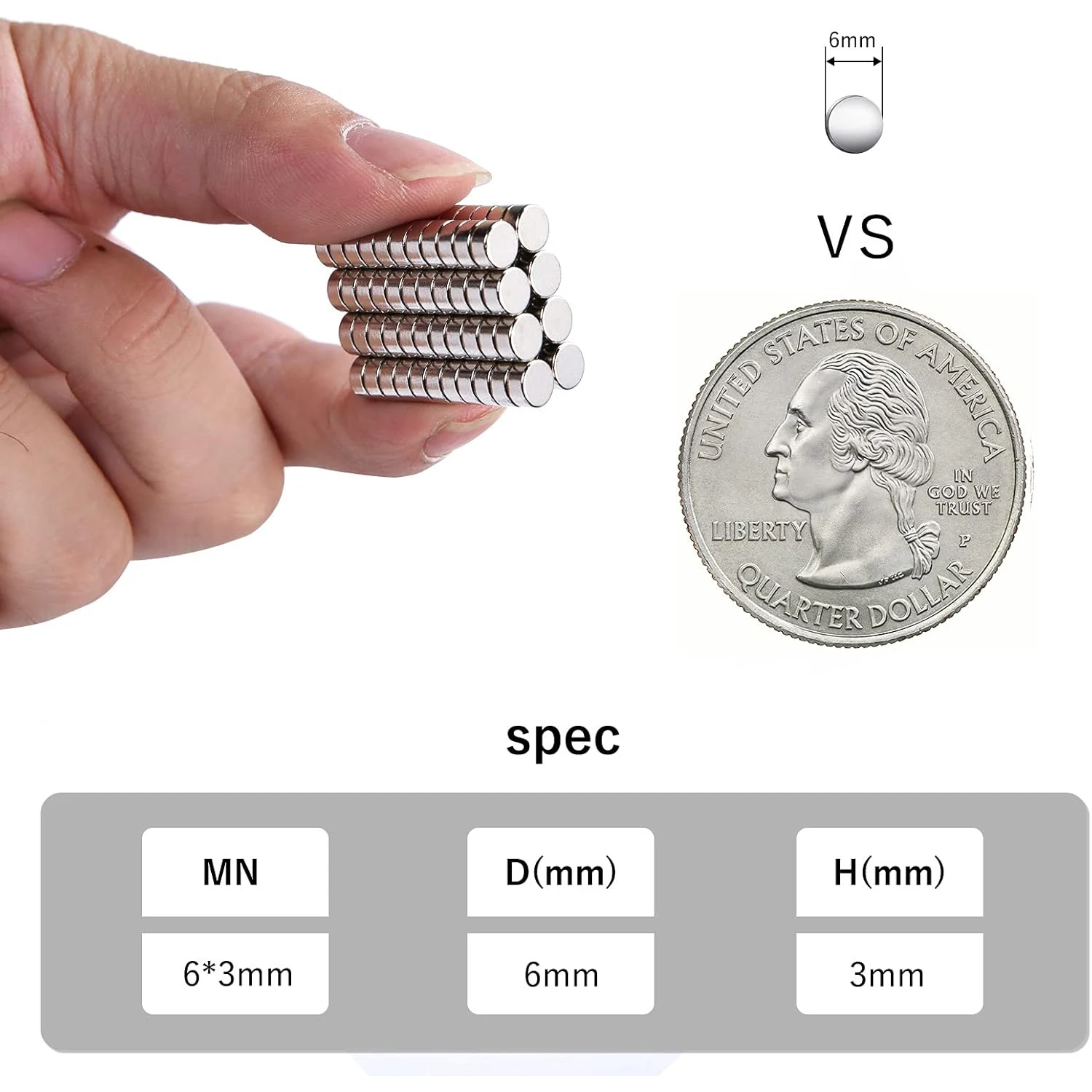 Imán de neodimio de 6x3mm, 6mm X 3mm N38 NdFeB, redondo, súper potente, disco Imanes magnético permanente fuerte, imán fuerte de 6x3mm